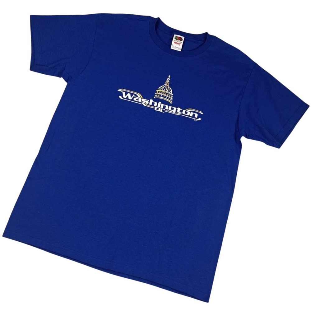 Fruit of the Loom Washington DC Capitol Building Graphic T-Shirt Blue Large